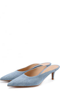 Мюли из денима на каблуке kitten heel Gianvito Rossi