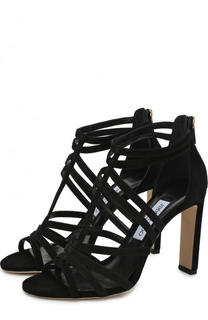 Замшевые босоножки Selina 100 на устойчивом каблуке Jimmy Choo