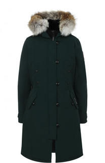 Приталенный пуховик Kensington с меховой отделкой Canada Goose