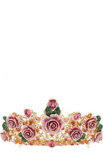 Диадема с декором в виде цветов и кристаллами Swarovski Dolce &amp; Gabbana