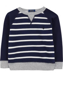 Хлопковый лонгслив с контрастной отделкой Polo Ralph Lauren