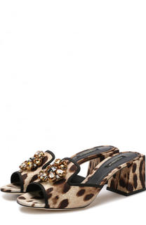 Текстильные мюли Bianca на массивном каблуке Dolce &amp; Gabbana