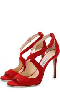 Замшевые босоножки Emily 100 на шпильке Jimmy Choo