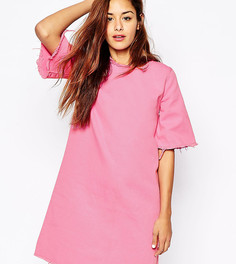 Джинсовое платье-футболка с необработанным краем Liquor & Poker - Розовый