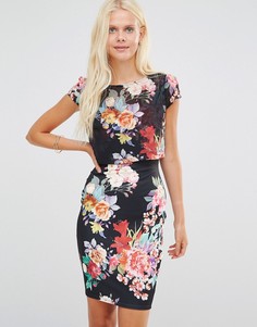 Платье с цветочным узором на топе Jessica Wright Kylie - Мульти