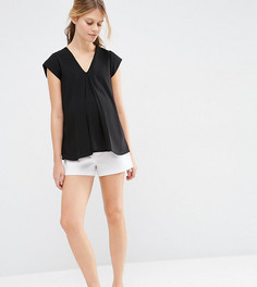 Льняные шорты‑трапеция для беременных ASOS Maternity - Белый