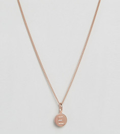 Ожерелье с покрытием из розового золота и подвеской с буквой E Katie Mullally - Золотой