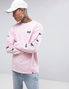 Лонгслив с принтом на рукавах HUF x Pink Panther - Розовый