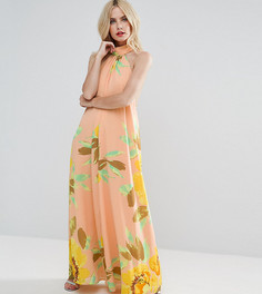 Платье макси с цветочным принтом ASOS PETITE - Мульти