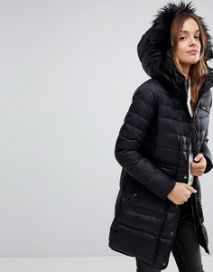 Удлиненная дутая куртка с отделкой из искусственного меха Vero Moda - Черный