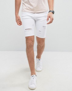Белые супероблегающие джинсовые шорты с потертостями Good For Nothing - Белый