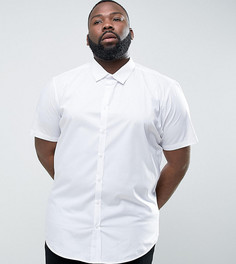 Строгая облегающая рубашка белого цвета с короткими рукавами River Island PLUS - Белый