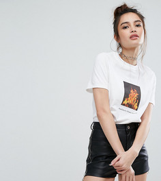 Футболка бойфренда с принтом Hotter Than Hell Adolescent Clothing - Белый