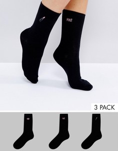 3 пары носков с отделкой Brave Soul - Черный