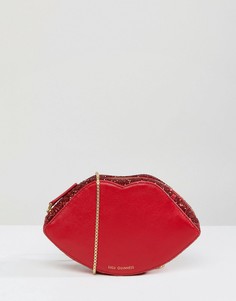 Красная блестящая сумочка через плечо в форме губ Lulu Guinness - Красный
