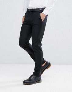 Черные брюки скинни из 100% шерсти ASOS - Черный
