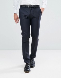 Темно-синие брюки скинни из 100% шерсти ASOS - Темно-синий