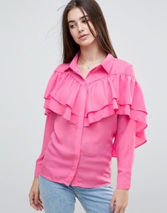 Блузка с оборками Glamorous - Розовый