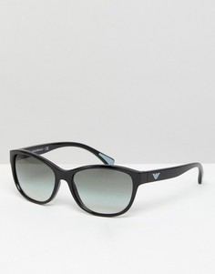Солнцезащитные очки в стиле ретро Emporio Armarni - Черный