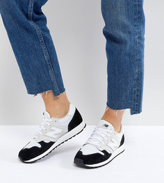 Бело-черные замшевые кроссовки колор блок New Balance 520 - Белый