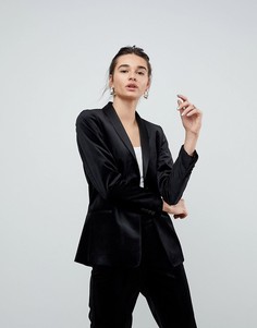 Бархатный блейзер-смокинг ASOS Premium - Черный