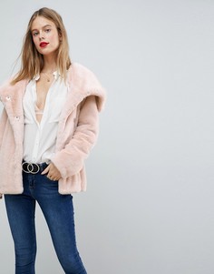 Куртка с воротником из искусственного меха ASOS - Розовый