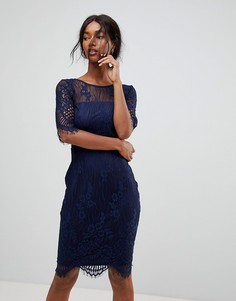 Кружевное цельнокройное платье Sugarhill Boutique - Темно-синий