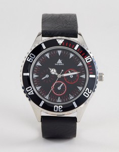 Черные часы с контрастным безелем и красной отделкой ASOS - Черный
