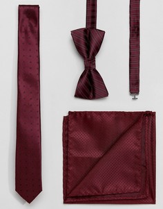 Подарочный набор с галстуком, галстуком-бабочкой и платком Jack & Jones - Красный