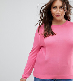 Джемпер с круглым вырезом и вставкой ASOS CURVE - Розовый
