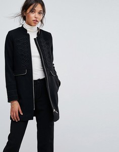 Удлиненное пальто в стиле милитари Esprit - Черный