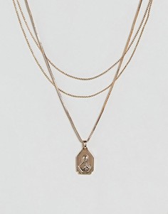 Ожерелье в винтажном стиле в несколько рядов ASOS - Золотой