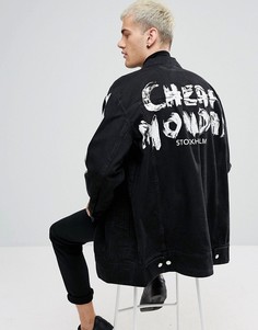 Джинсовая куртка с принтом граффити Cheap Monday - Черный