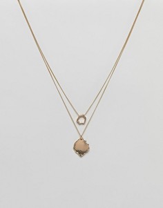 Многорядное ожерелье с подвесками ASOS - Золотой