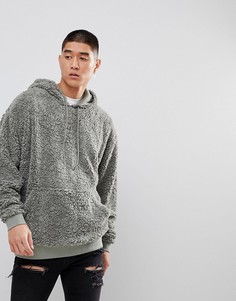 Oversize-худи из искусственного меха ASOS - Зеленый