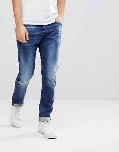Выбеленные джинсы с потертостями Diesel Tepphar - Синий