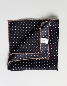 Шелковый черный платок в горошек для нагрудного кармана Paul Smith - Черный
