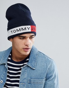 Темно-синяя шапка-бини с логотипом Tommy Jeans - Темно-синий