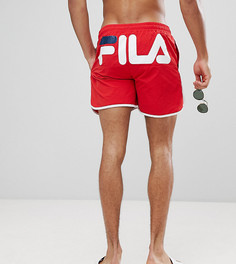Красные шорты для плавания с большим логотипом Fila Black Line - Красный