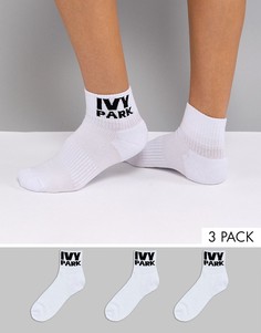 Набор из 3 пар белых носков с логотипом Ivy Park - Белый
