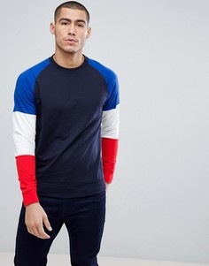 Свитшот в стиле колор блок с круглым вырезом Only & Sons - Темно-синий