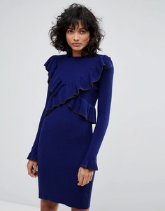 Трикотажное платье с оборками 2nd Day - Темно-синий