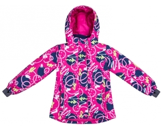 Куртка для девочки Barkito, фуксия с рисунком