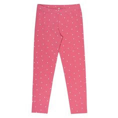 Брюки трикотажные для девочки Barkito «Северные приключения 1», розовые с рисунком в сердечко