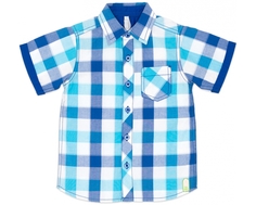 Сорочка с коротким рукавом для мальчика Barkito &quot;Динозаврики&quot;, бело-голубая