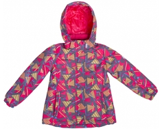Куртка зимняя для девочки Barkito, розовая с рисунком