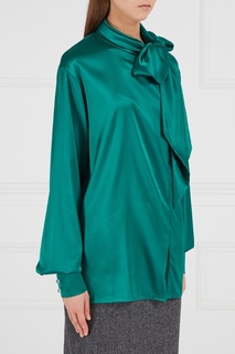 Зеленая шелковая блузка Artem Krivda