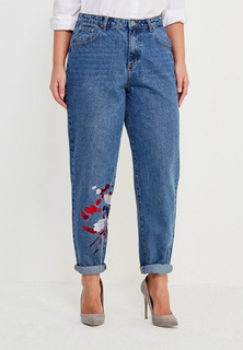Джинсы LOST INK MOM JEAN WITH PAINTSTROKE EMBROIDERY