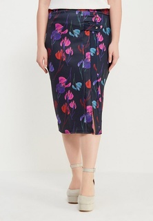 Юбка LOST INK PLUS PENCIL SKIRT IN RAINBOW ORCHID PRINT