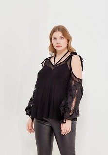 Блуза LOST INK PLUS COLD SHOULDER TOP WITH APPLIQUE SLEEVE